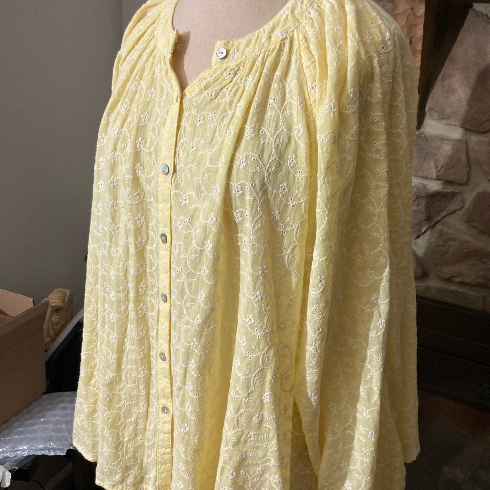 FREE PEOPLE YELLOW PEASANT’S BLOUSE - SZ : M